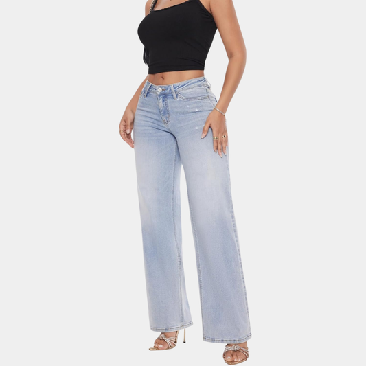 ג'ינס רחב בגזרת מיד-לואו BBL ZAYRA™