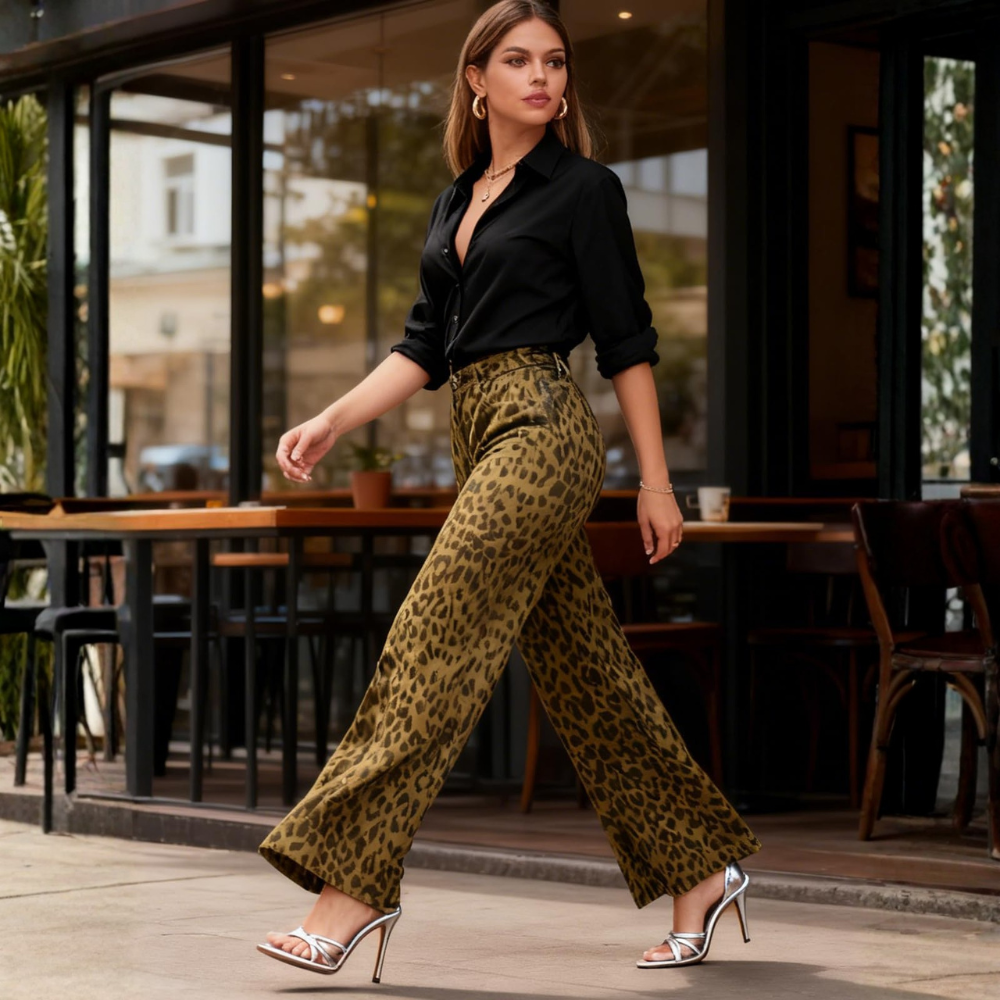 ג'ינס רחב בגזרה בינונית-נמוכה של MODEVA™