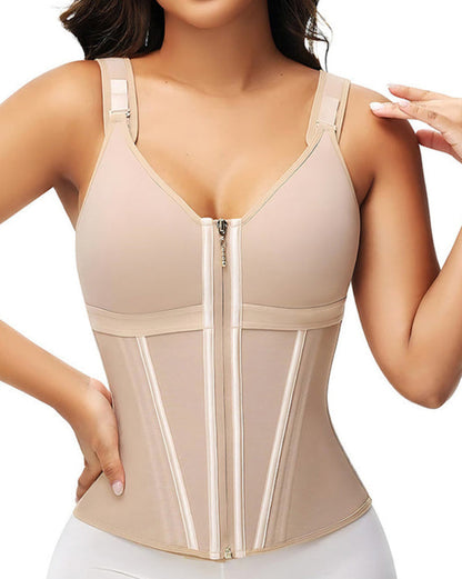 חגורת מותן דו-שכבתית ELVANA™ לשליטה בבטן עם חזייה 