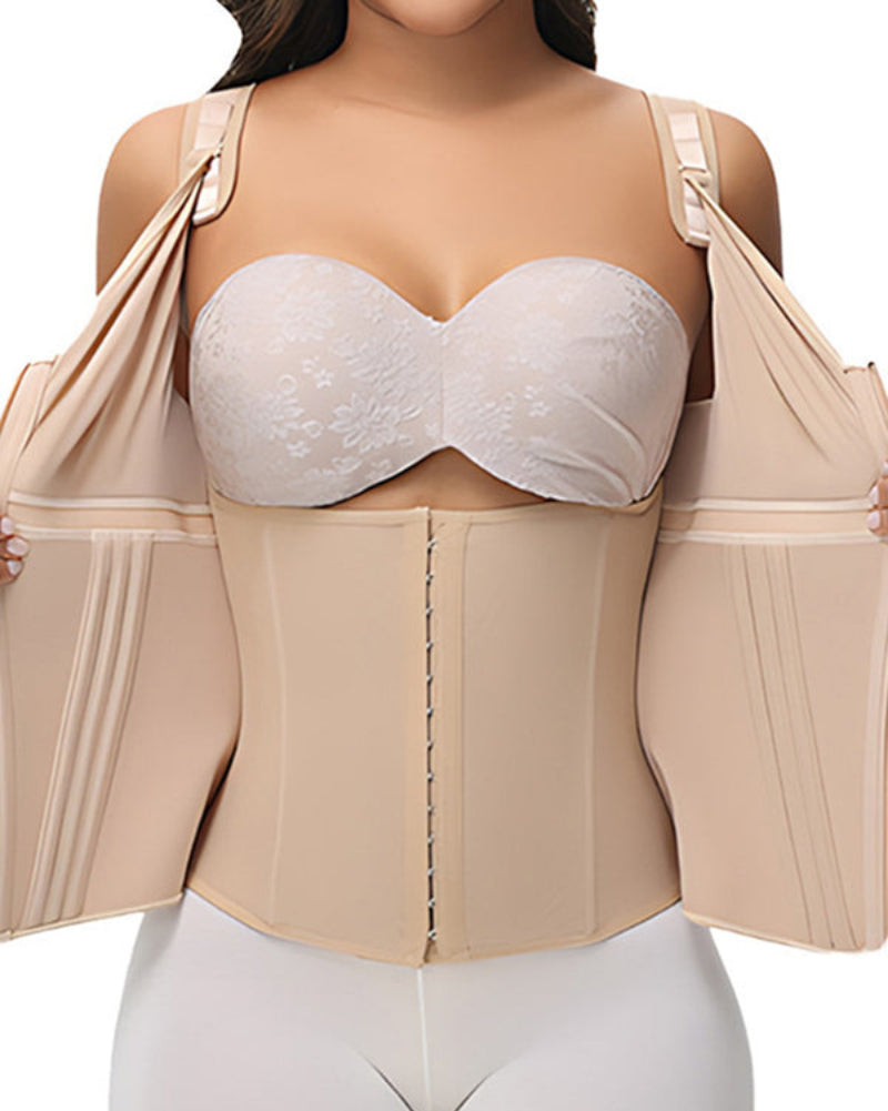 חגורת מותן דו-שכבתית ELVANA™ לשליטה בבטן עם חזייה 