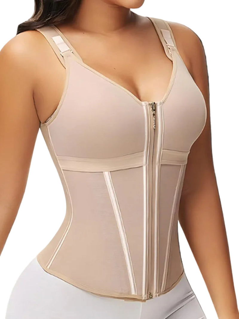 חגורת מותן דו-שכבתית ELVANA™ לשליטה בבטן עם חזייה 