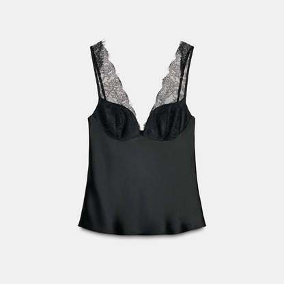 טופ סאטן ELARA™ עם תחרה