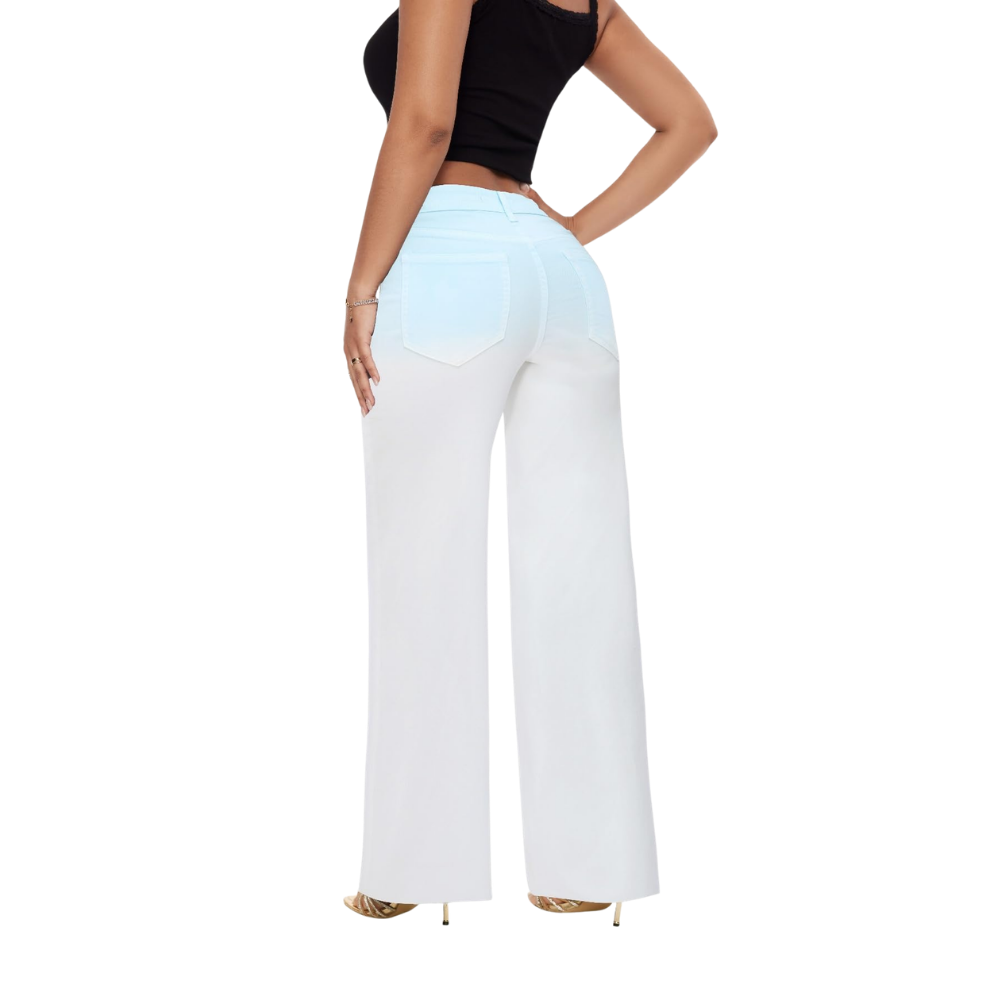 ג'ינס רחב בגזרה בינונית-נמוכה של MONARA™‎