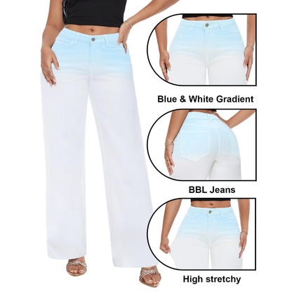 ג'ינס רחב בגזרה בינונית-נמוכה של MONARA™‎