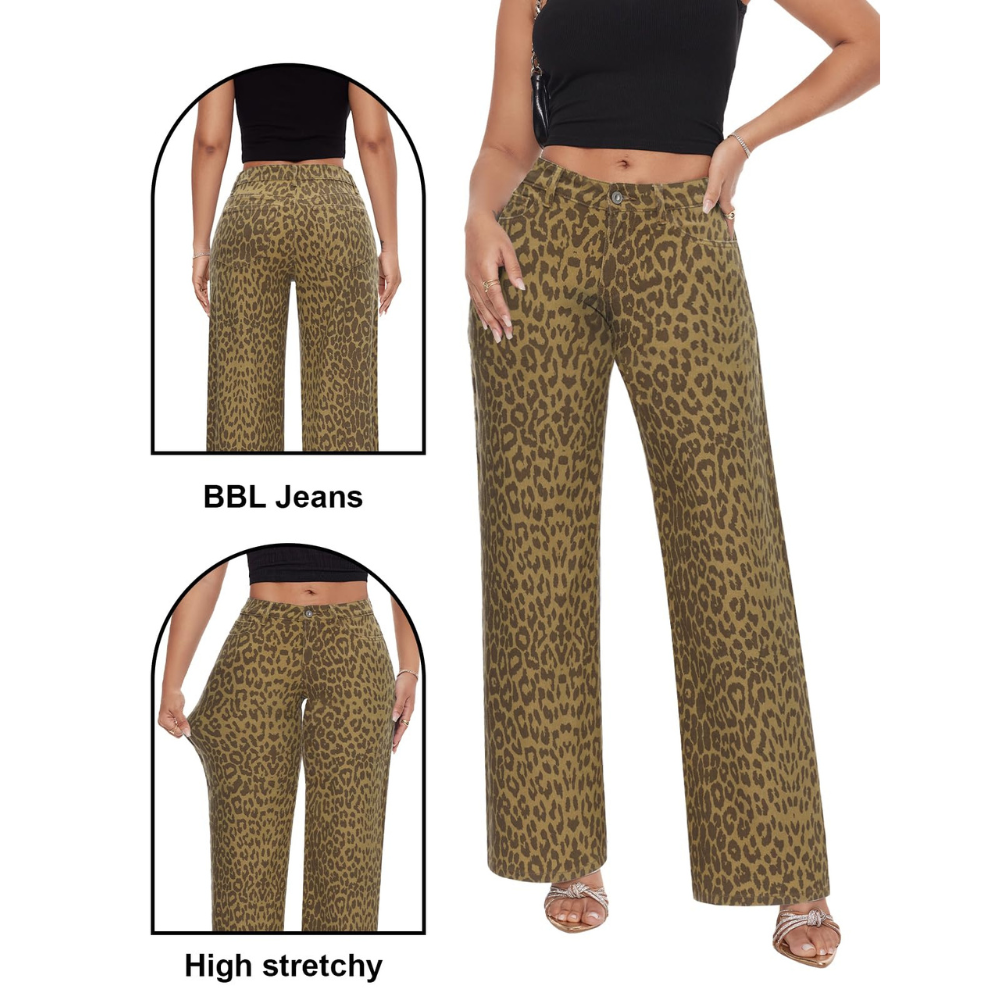 ג'ינס רחב בגזרה בינונית-נמוכה של MODEVA™‎