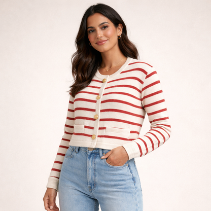 קרדיגנים סרוגים מפוספסים לנשים LUNARA™