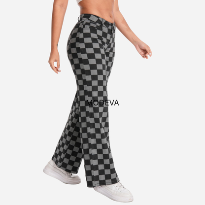 ג'ינס רחב בגזרה בינונית-נמוכה של MODEVA™‎