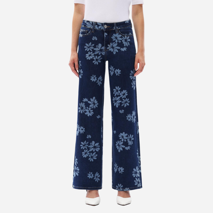 ג'ינס רחב בגזרה בינונית-נמוכה של MODEVA™‎