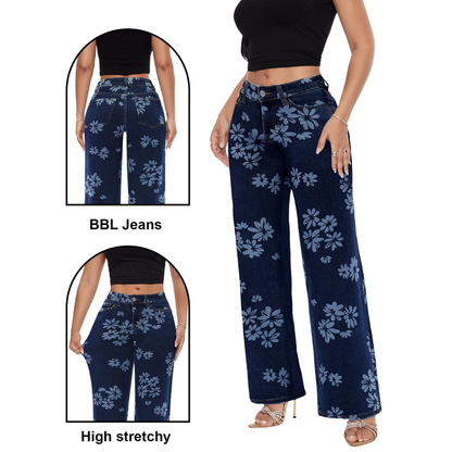 ג'ינס רחב בגזרה בינונית-נמוכה של MODEVA™‎